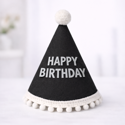 Happy Birthday Kukuleta Siyah/Gümüş
