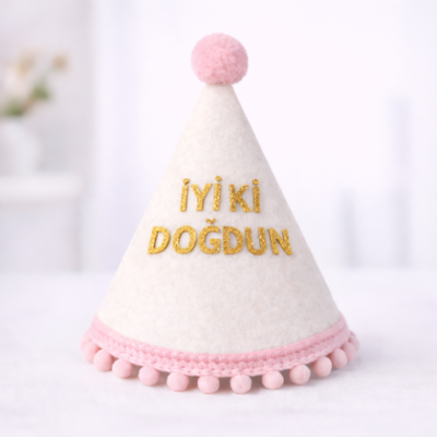 İyi ki Doğdun Kukuleta Pembe/Gold