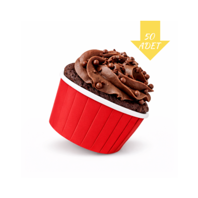 Muffin Kek Kapsülü 50'li Kırmızı