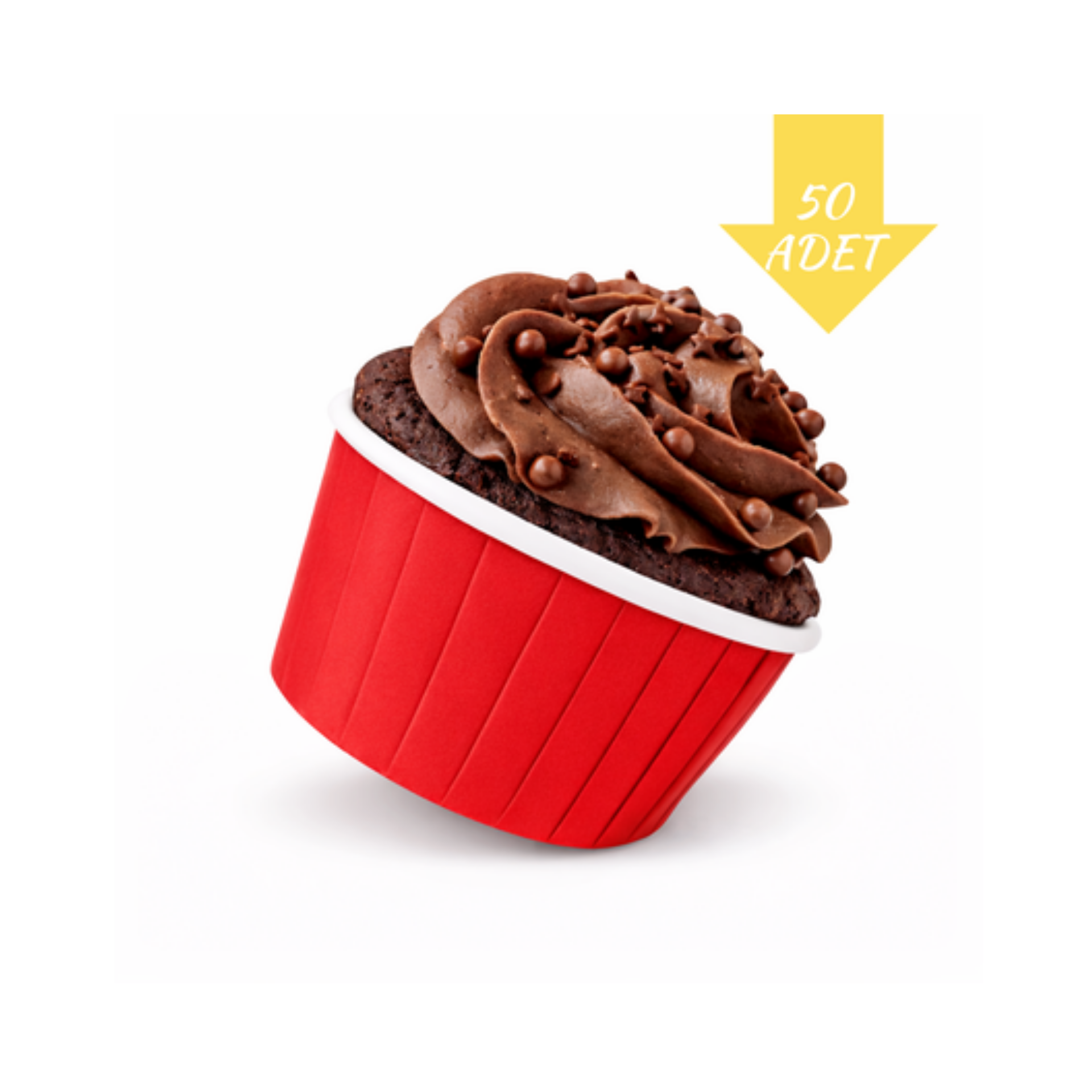 Muffin Kek Kapsülü 50'li Kırmızı