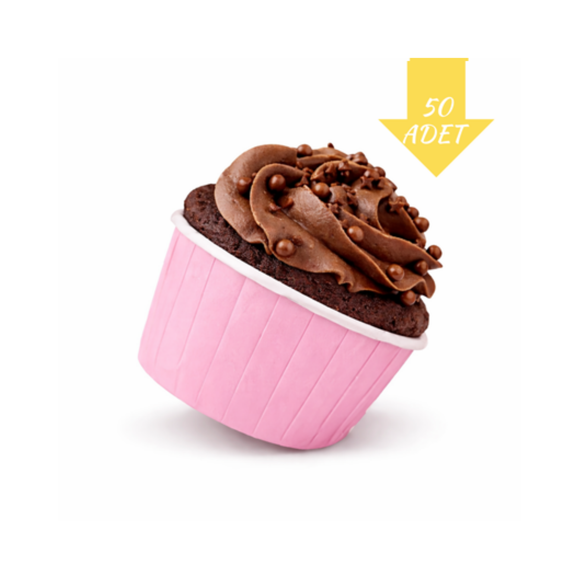 Muffin Kek Kapsülü 50'li Pembe