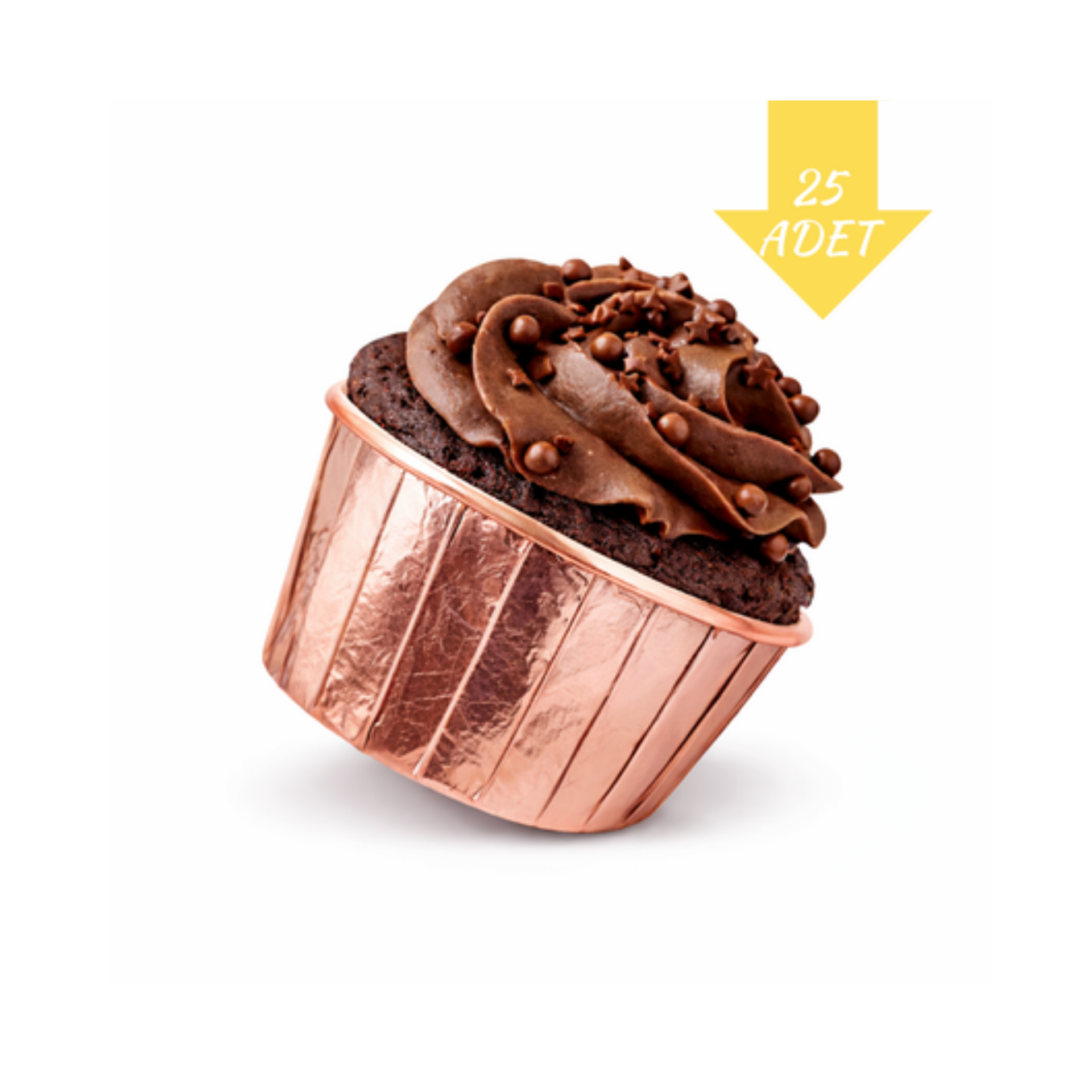 Muffin Kek Kapsülü 25'li Metalize Rose Gold