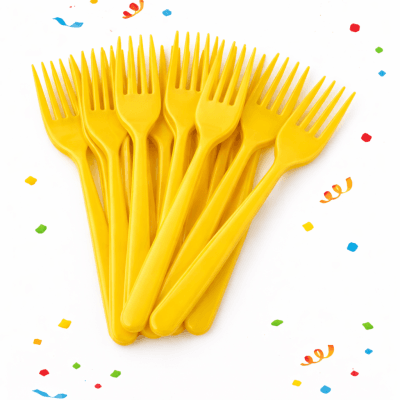 Plastik Çatal 25'li Sarı Renk