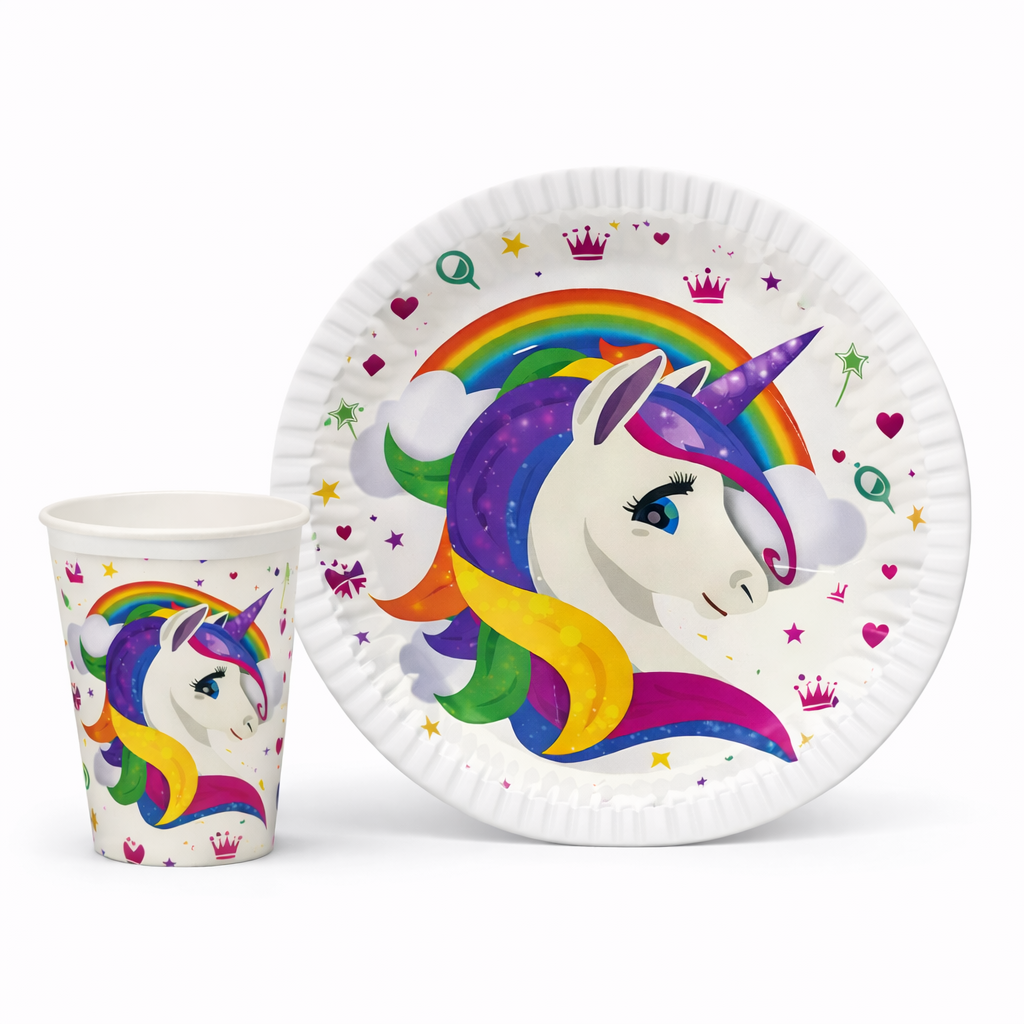 Tabak Bardak Set Unicorn 8'li