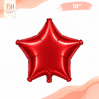 18 İnç Kırmızı Yıldız Folyo Balon – Parti Dekor Balonu