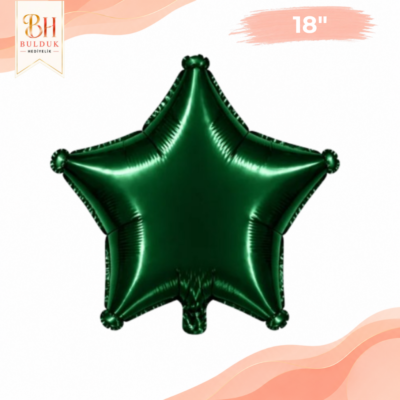18 İnç Koyu Yeşil Yıldız Folyo Balon – Parti Dekor Balonu