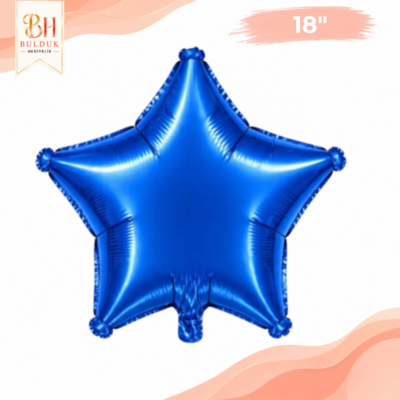 18 İnç Saks Mavi Yıldız Folyo Balon – Parti Dekor Balonu