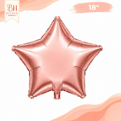 18 İnç Rose Gold Yıldız Folyo Balon – Parti Dekor Balonu