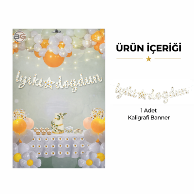 İyi ki Doğdun Papatya Kaligrafi Banner