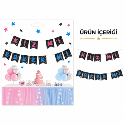 Cinsiyet Belirlene Kız mı Erkek mi Zikzak Banner