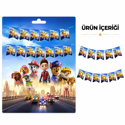 İyi ki Doğdun Zikzak Banner Paw Petrol