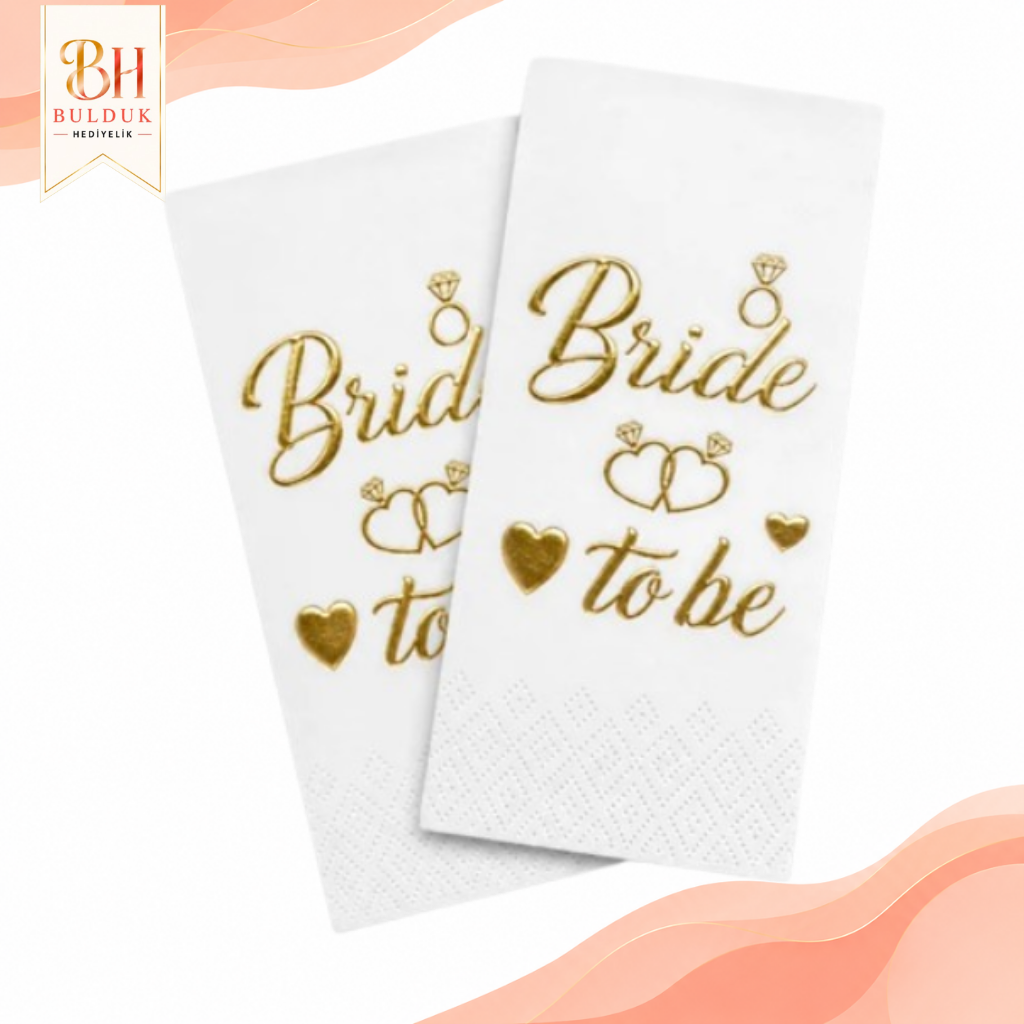 Garson Katlama Gold Bride To Be Varaklı Peçete – Bekarlığa Veda Parti Peçetesi