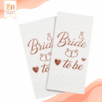 Garson Katlama Rose Gold Bride To Be Varaklı Peçete – Bekarlığa Veda Parti Peçetesi