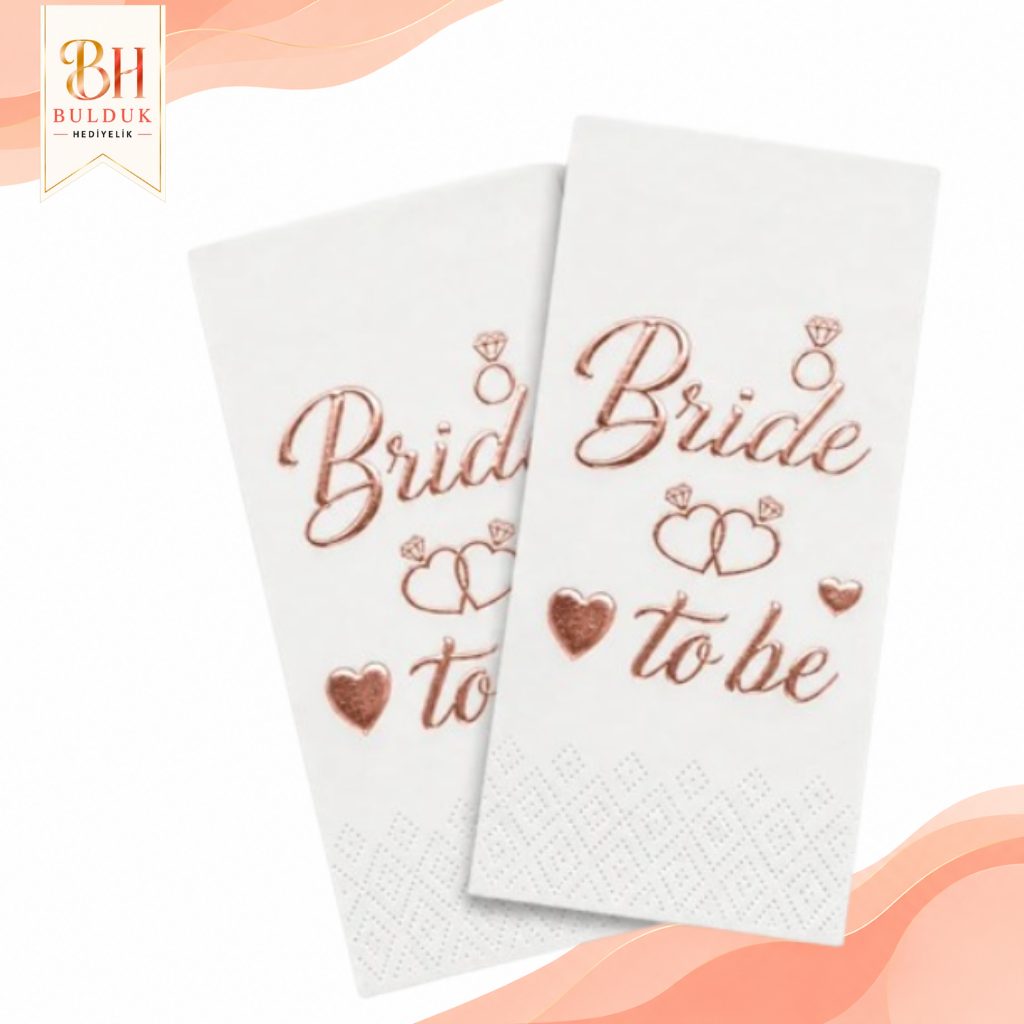 Garson Katlama Rose Gold Bride To Be Varaklı Peçete – Bekarlığa Veda Parti Peçetesi