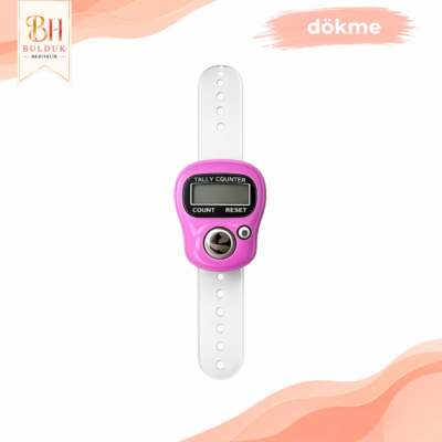 Pembe Dijital Zikirmatik Parmak Sayacı – LCD Ekranlı Elektronik Tesbih Sayacı